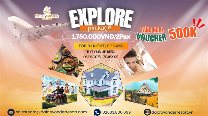 🧭 Explore Package 1N2Đ – Kỳ nghỉ linh hoạt, khám phá đúng gu của bạn